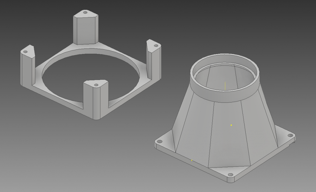 Screenshot of the cad model for the PID rig fan holder.